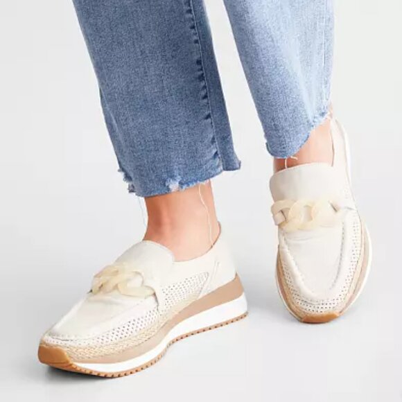 NEW DOLCE VITA Leather Jadah Slip On Sneakers Ivory for women 254 3T7 - Picture 13 of 14